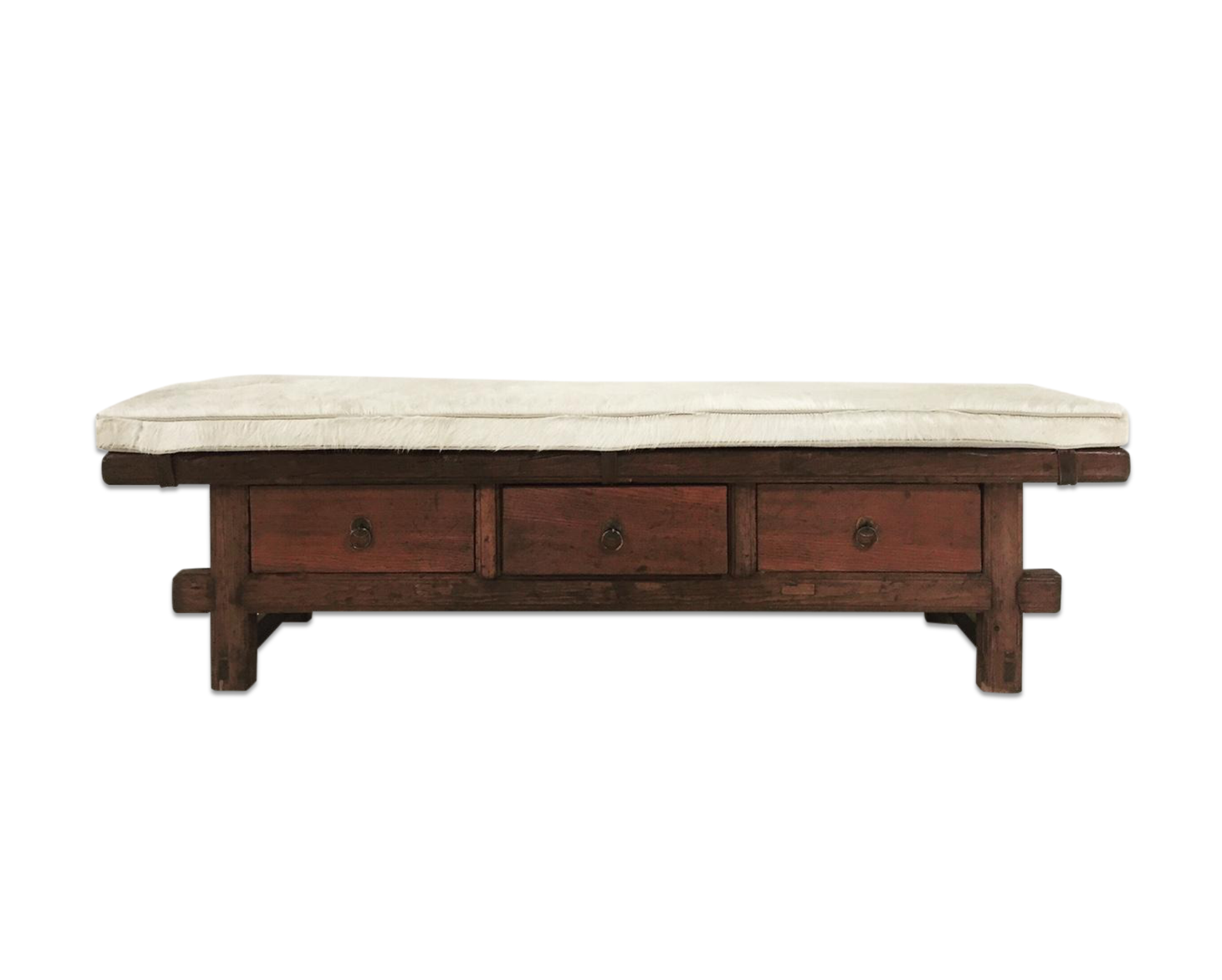 Bench with Brazilian Cowhide Cushion - FORSYTH