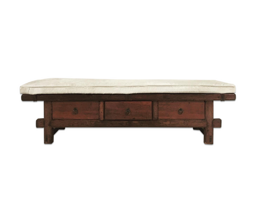 Bench with Brazilian Cowhide Cushion - FORSYTH