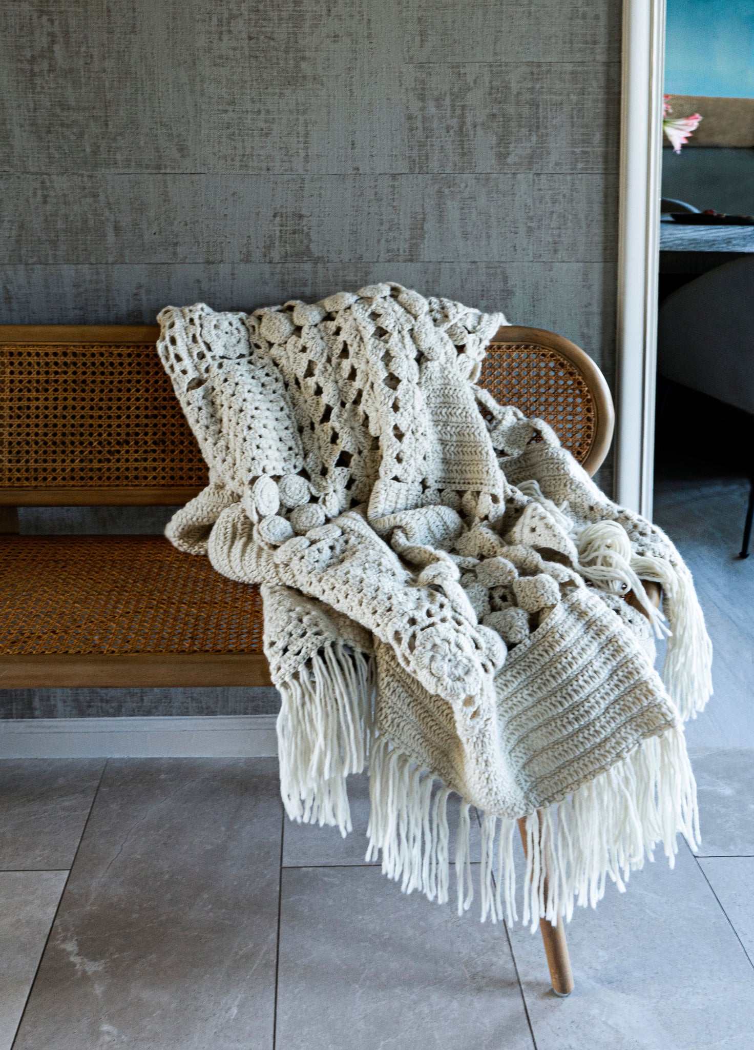 Hand-Knit Crochet Blanket