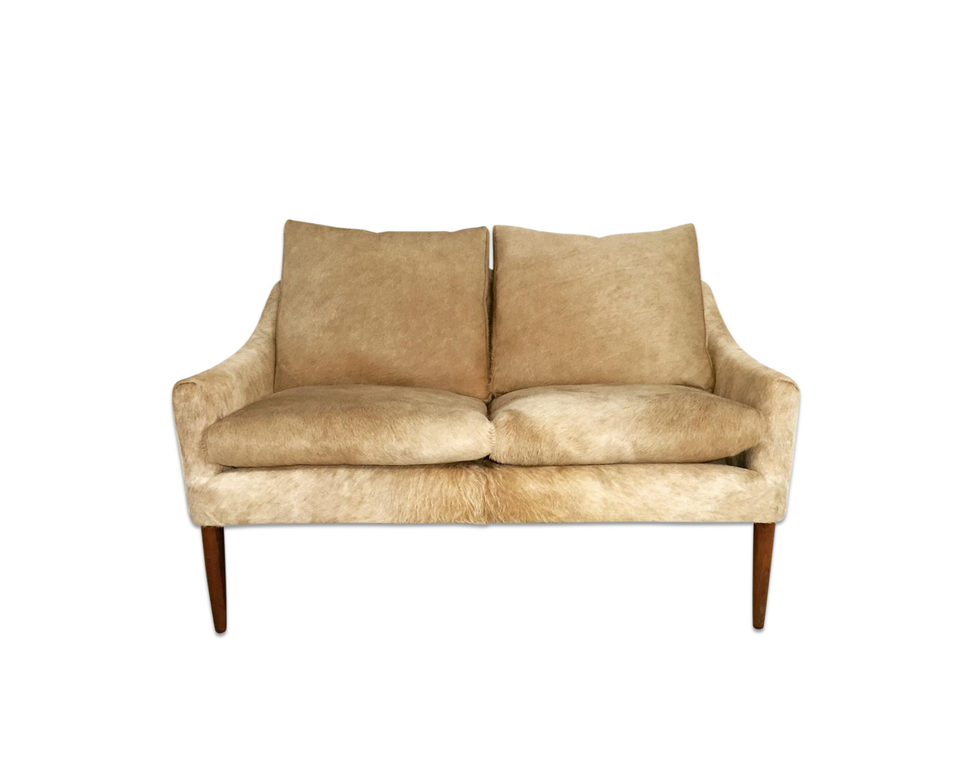 Danish Style Loveseat in Brazilian Cowhide - FORSYTH