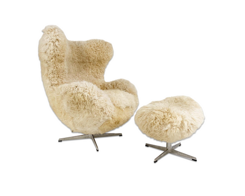 Egg Chair and Ottoman in California Sheepskin - FORSYTH