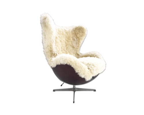 Egg Chair in Brazilian Sheepskin and Leather - FORSYTH