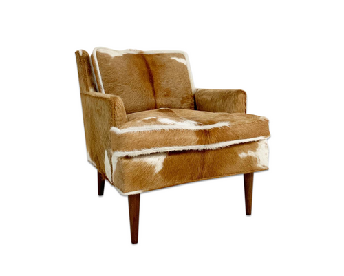 Lounge Chair in Brazilian Cowhide - FORSYTH