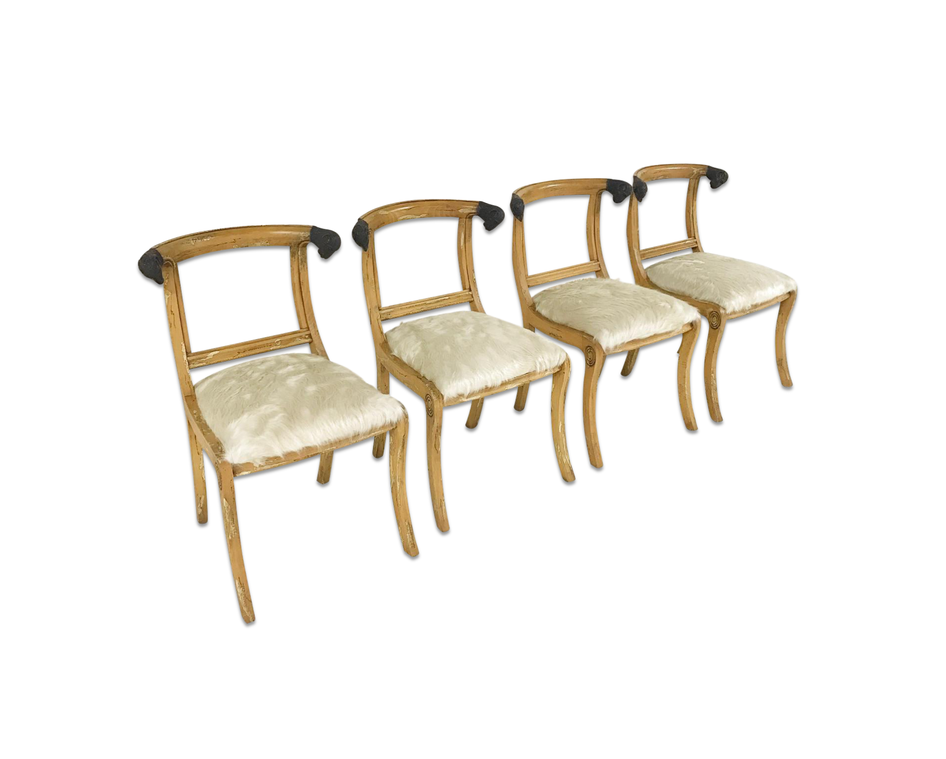 French Side Chairs in Brazilian Cowhide, set of 4 - FORSYTH
