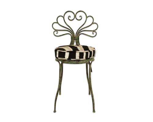 French Garden Chair with Zebra Cushion - FORSYTH