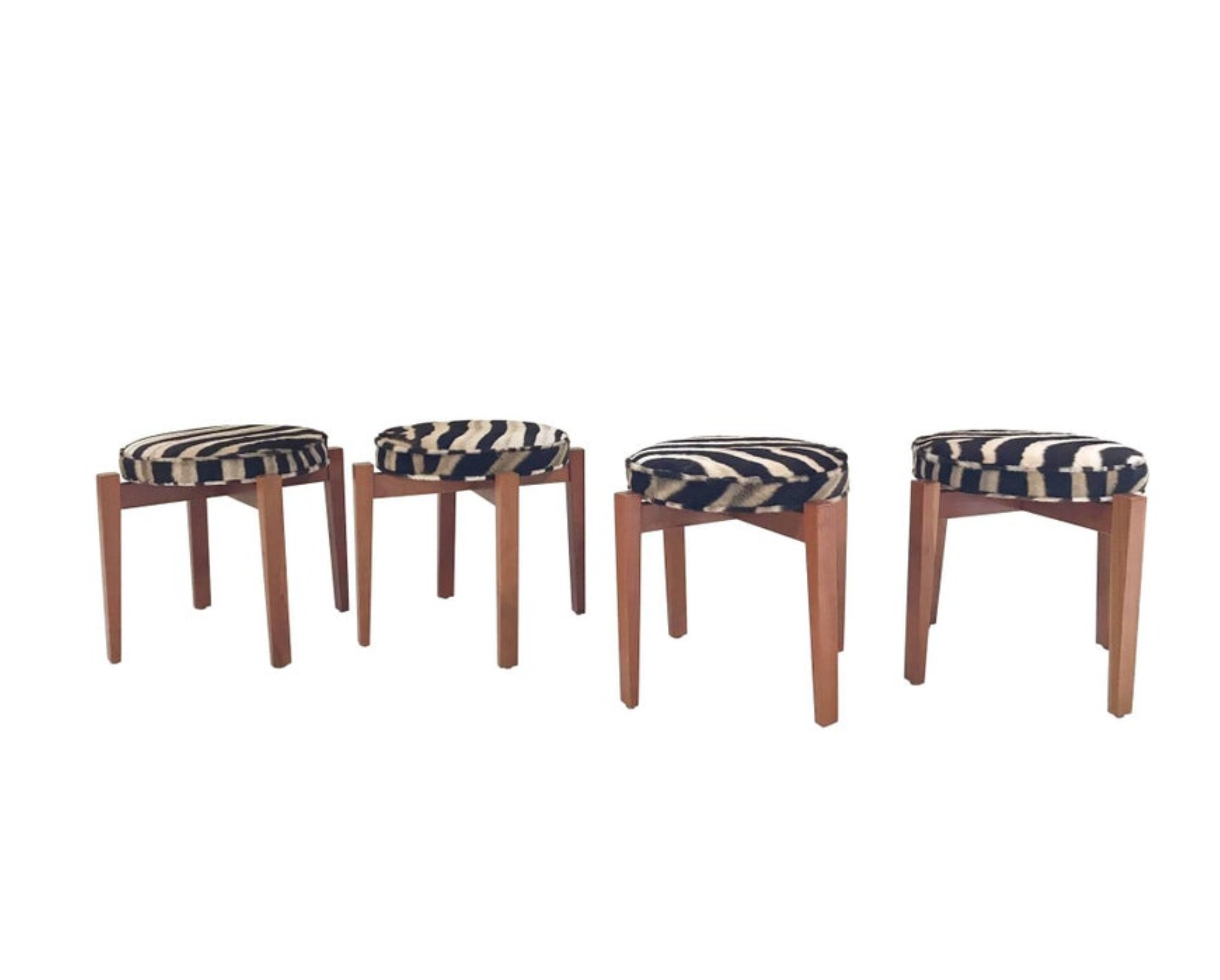 Stools in Zebra Hide, set of 4 - FORSYTH