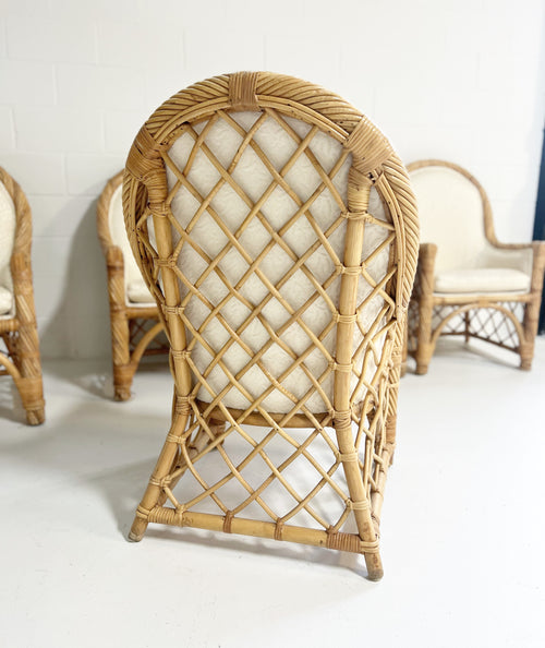 Wicker Dining Chairs, Set of 6