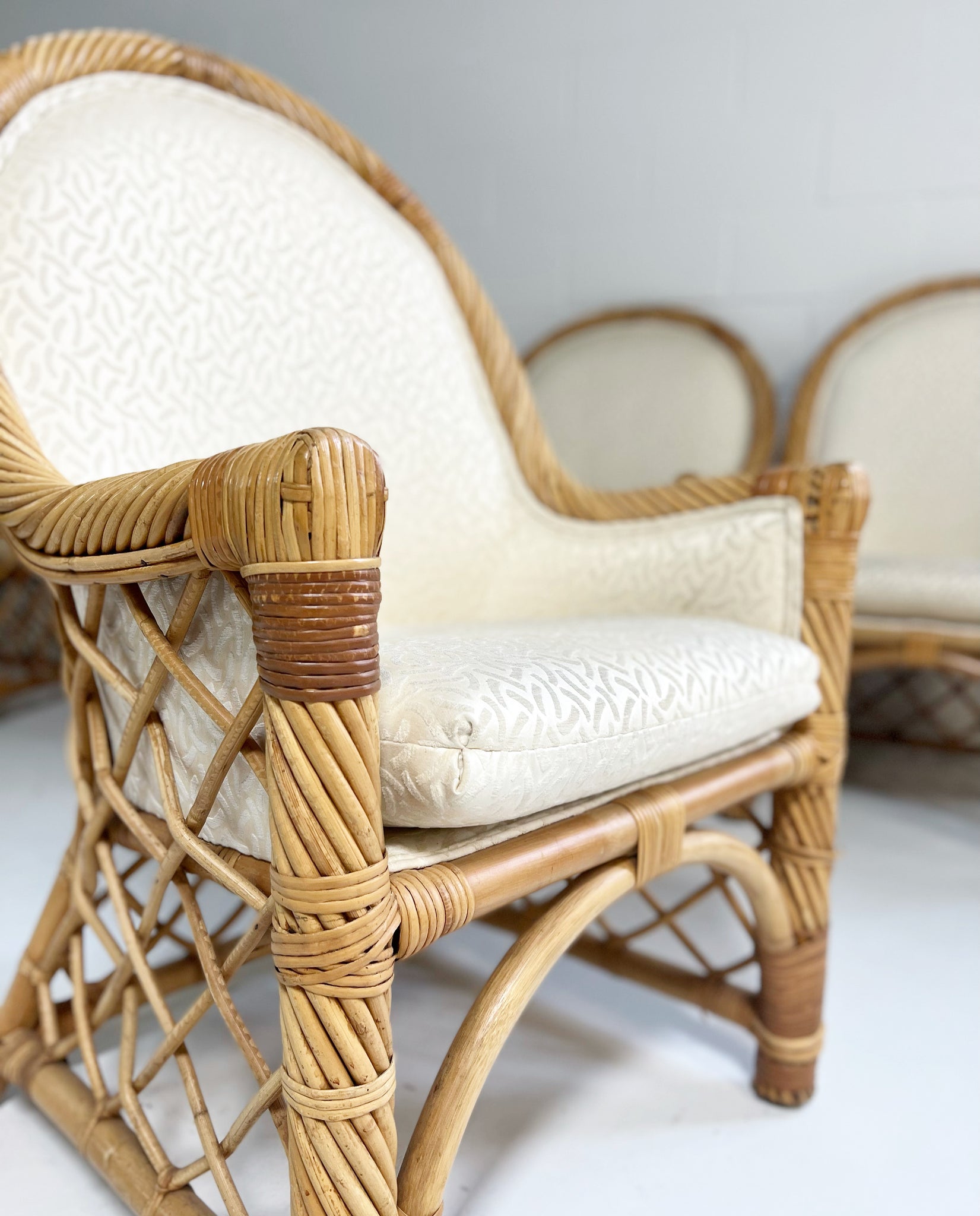 Wicker Dining Chairs, Set of 6