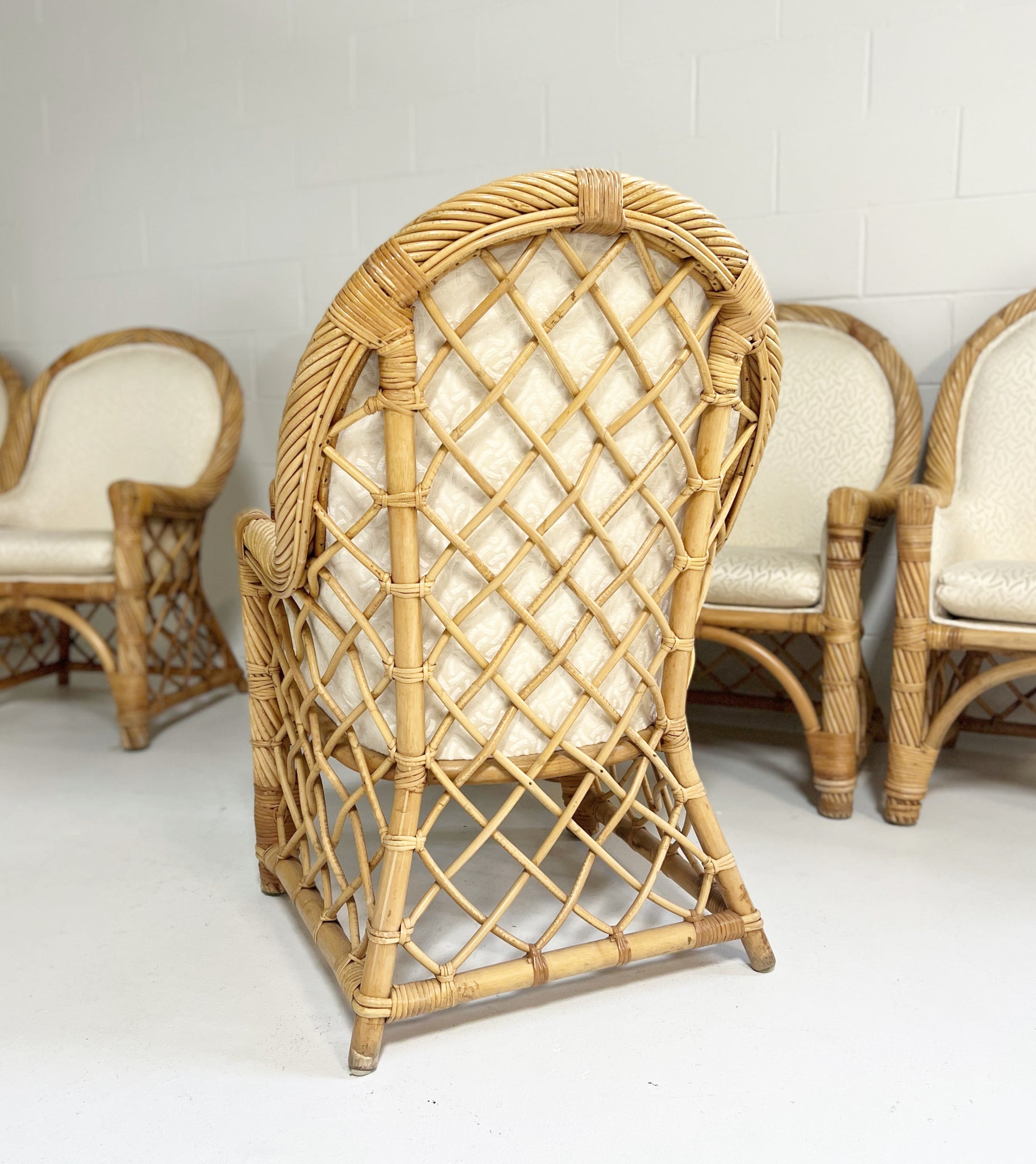 Wicker Dining Chairs, Set of 6