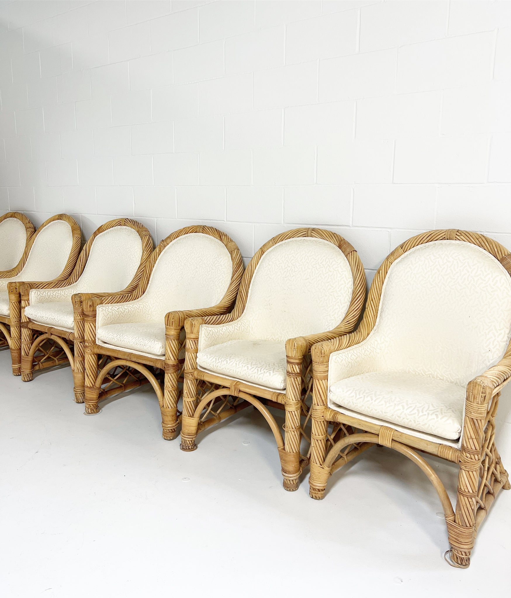 Wicker Dining Chairs, Set of 6