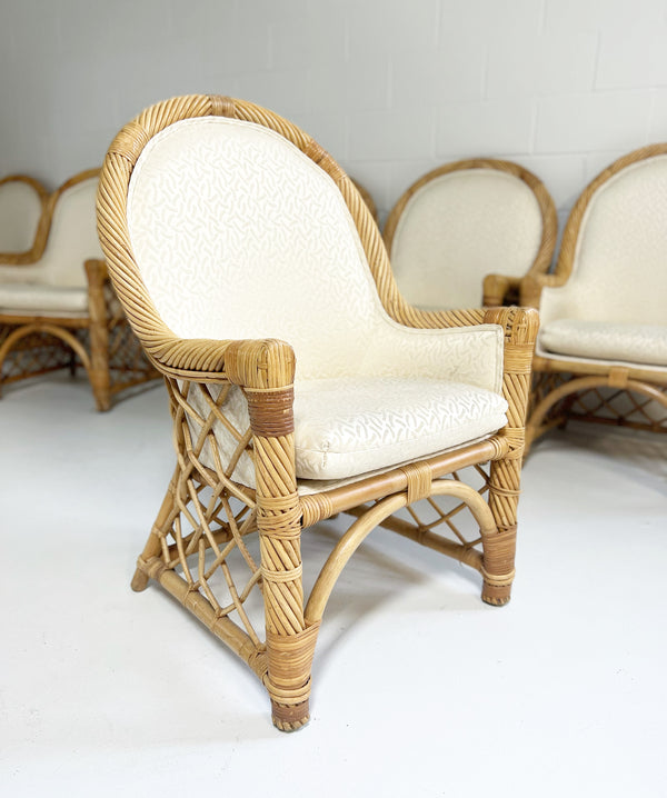 Wicker Dining Chairs, Set of 6