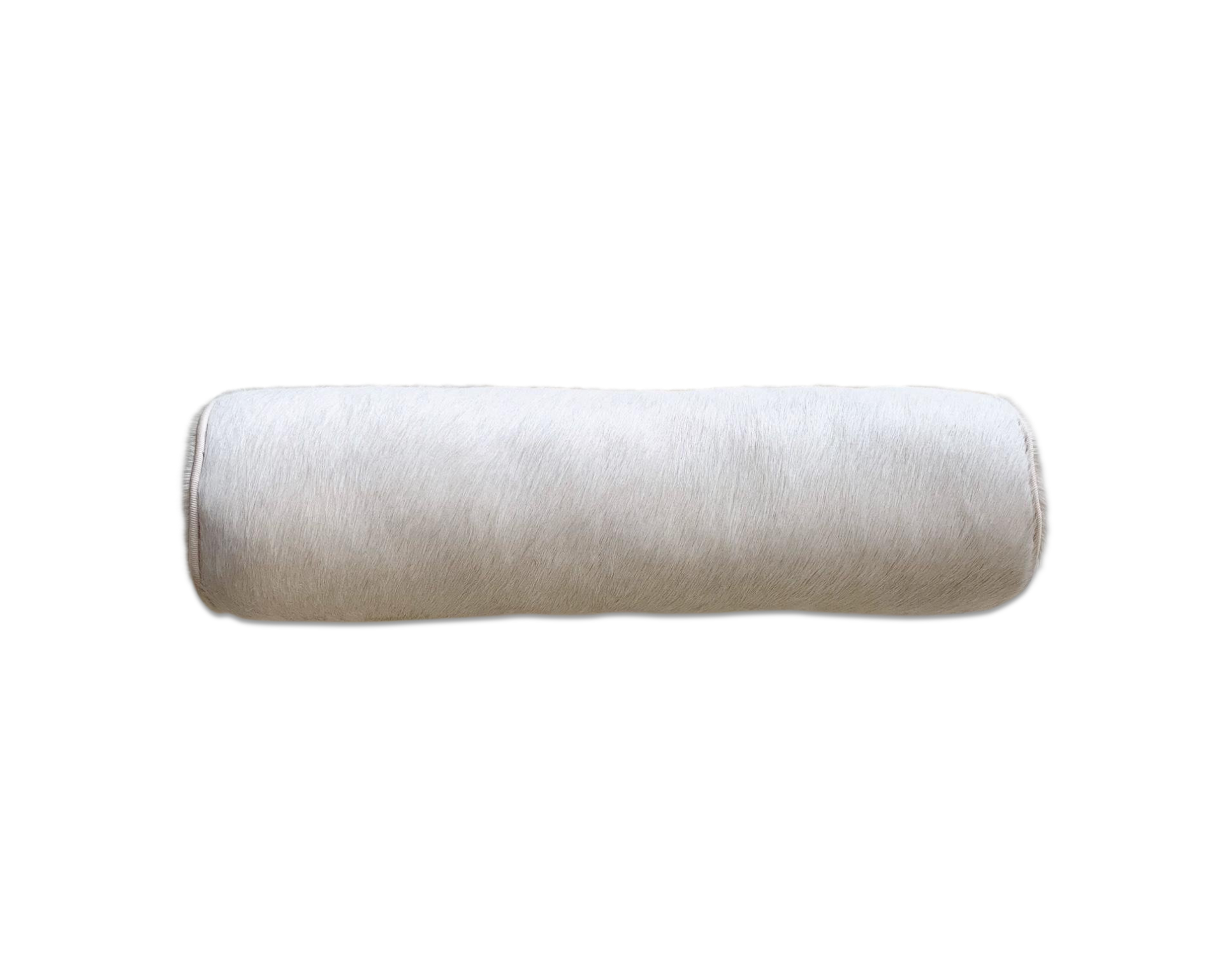 Ivory Cowhide Bolster Pillow, 20" - FORSYTH