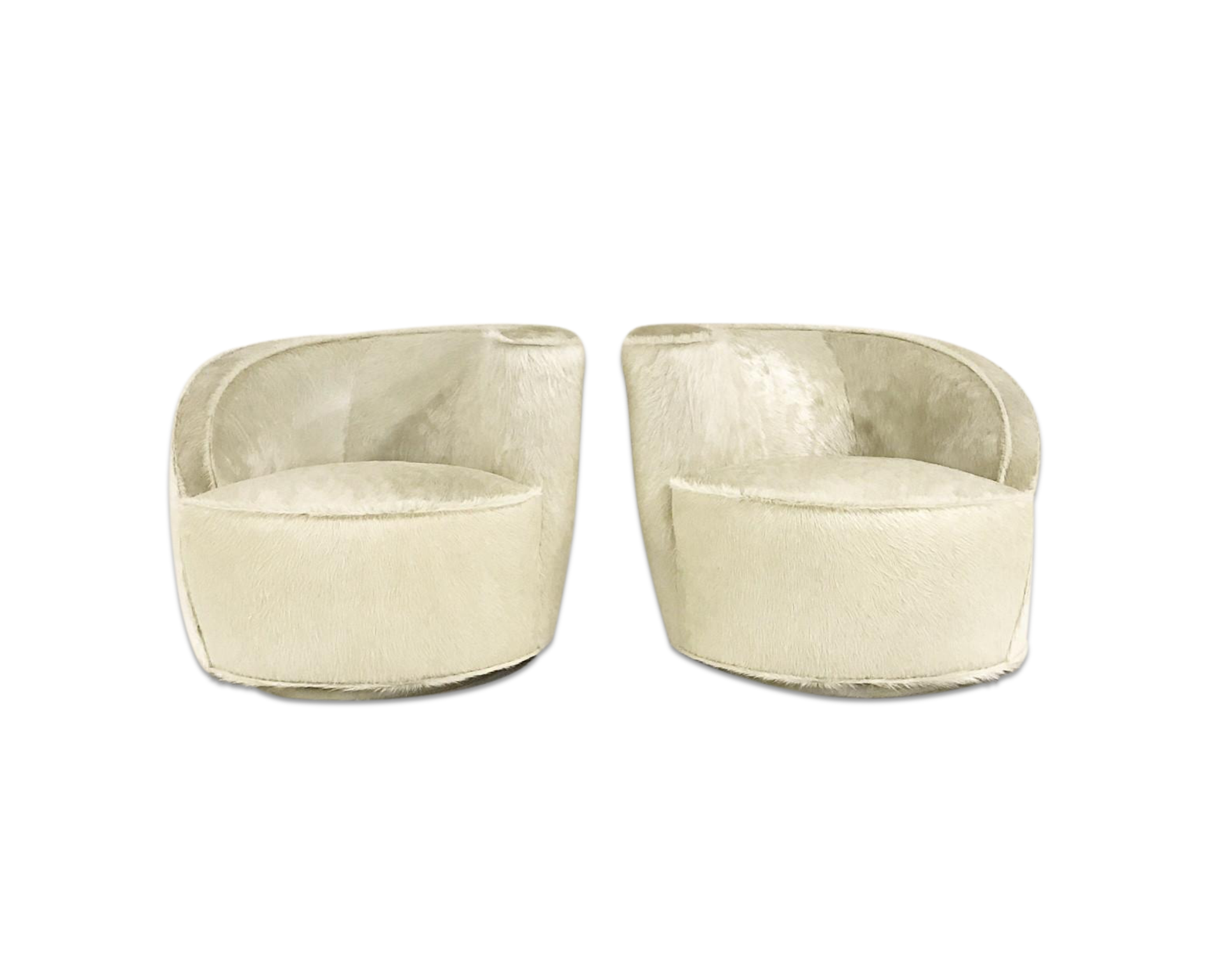 Nautilus Chairs in Brazilian Cowhide, pair - FORSYTH