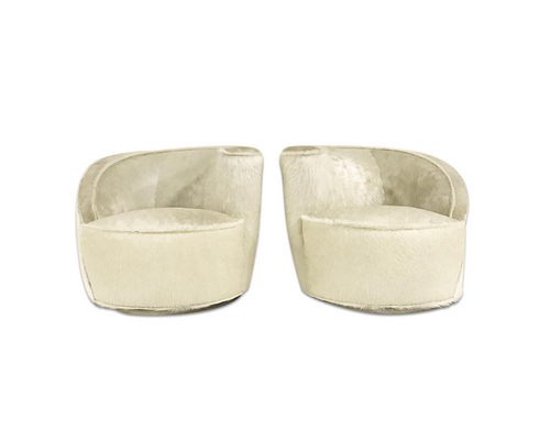 Nautilus Chairs in Brazilian Cowhide, pair - FORSYTH