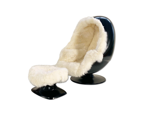 Alpha Egg Chair and Ottoman in New Zealand Sheepskin - FORSYTH