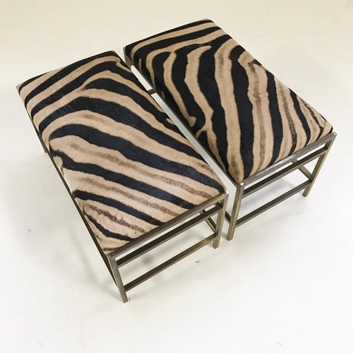 Brass Benches in Zebra Hide - FORSYTH