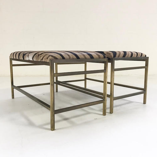 Brass Benches in Zebra Hide - FORSYTH