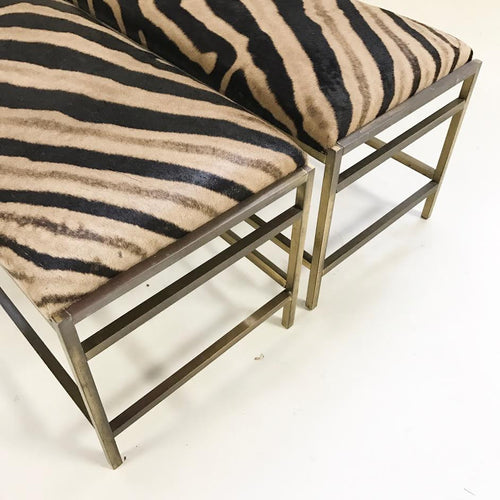 Brass Benches in Zebra Hide - FORSYTH