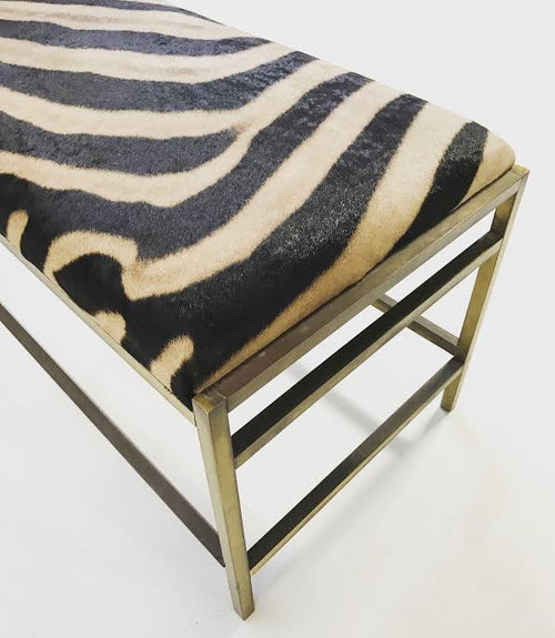 Brass Benches in Zebra Hide - FORSYTH