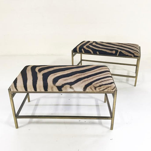 Brass Benches in Zebra Hide - FORSYTH