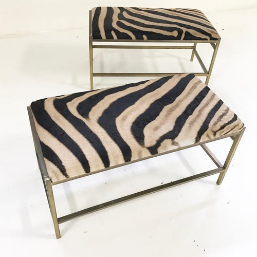 Brass Benches in Zebra Hide - FORSYTH