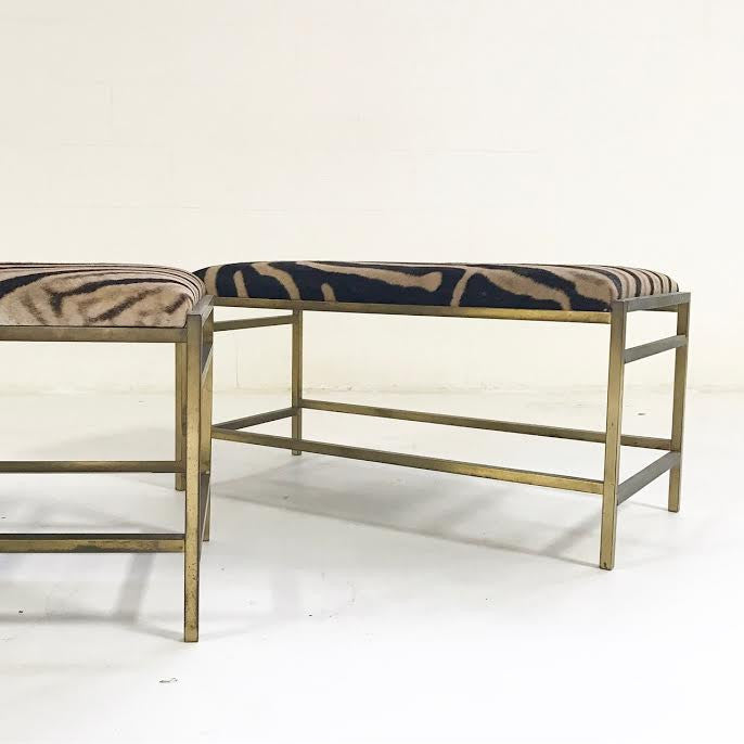 Brass Benches in Zebra Hide - FORSYTH