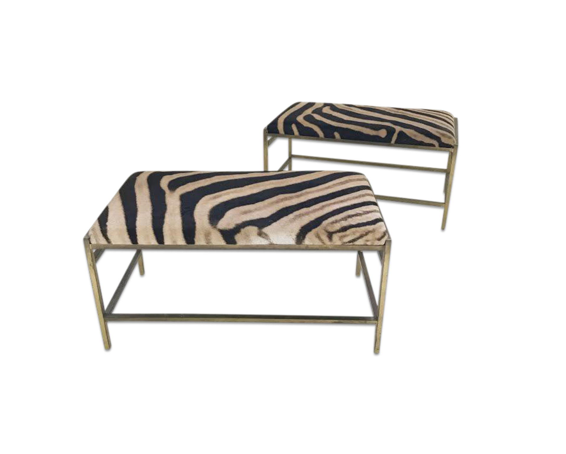 Brass Benches in Zebra Hide - FORSYTH