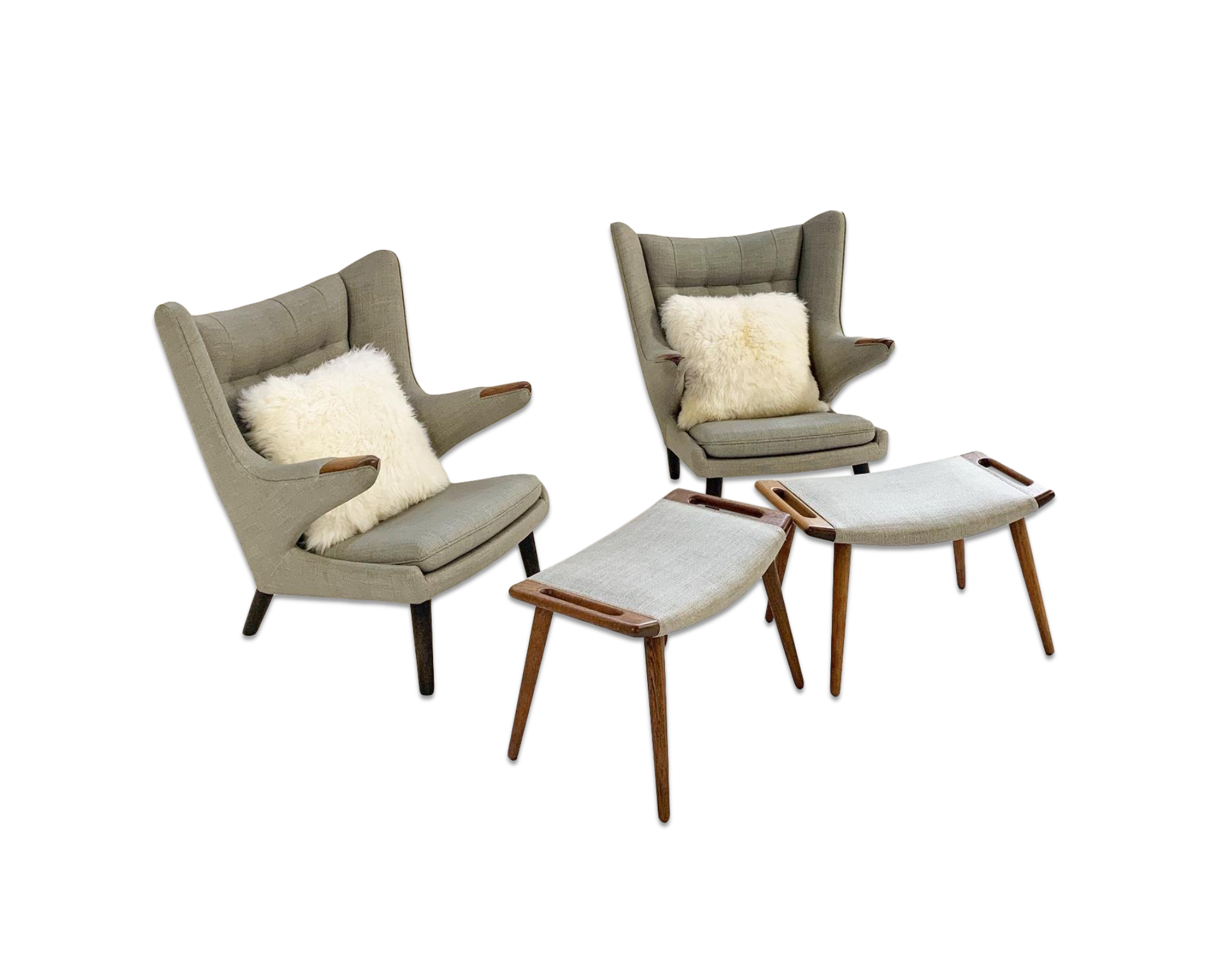 Papa Bear Chairs with Ottomans - FORSYTH