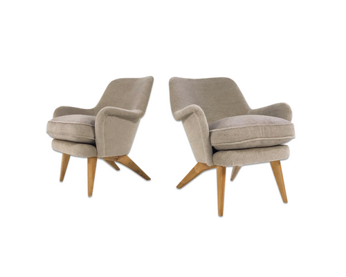 Pedro Armchairs in Loro Piana Alpaca Wool, pair - FORSYTH