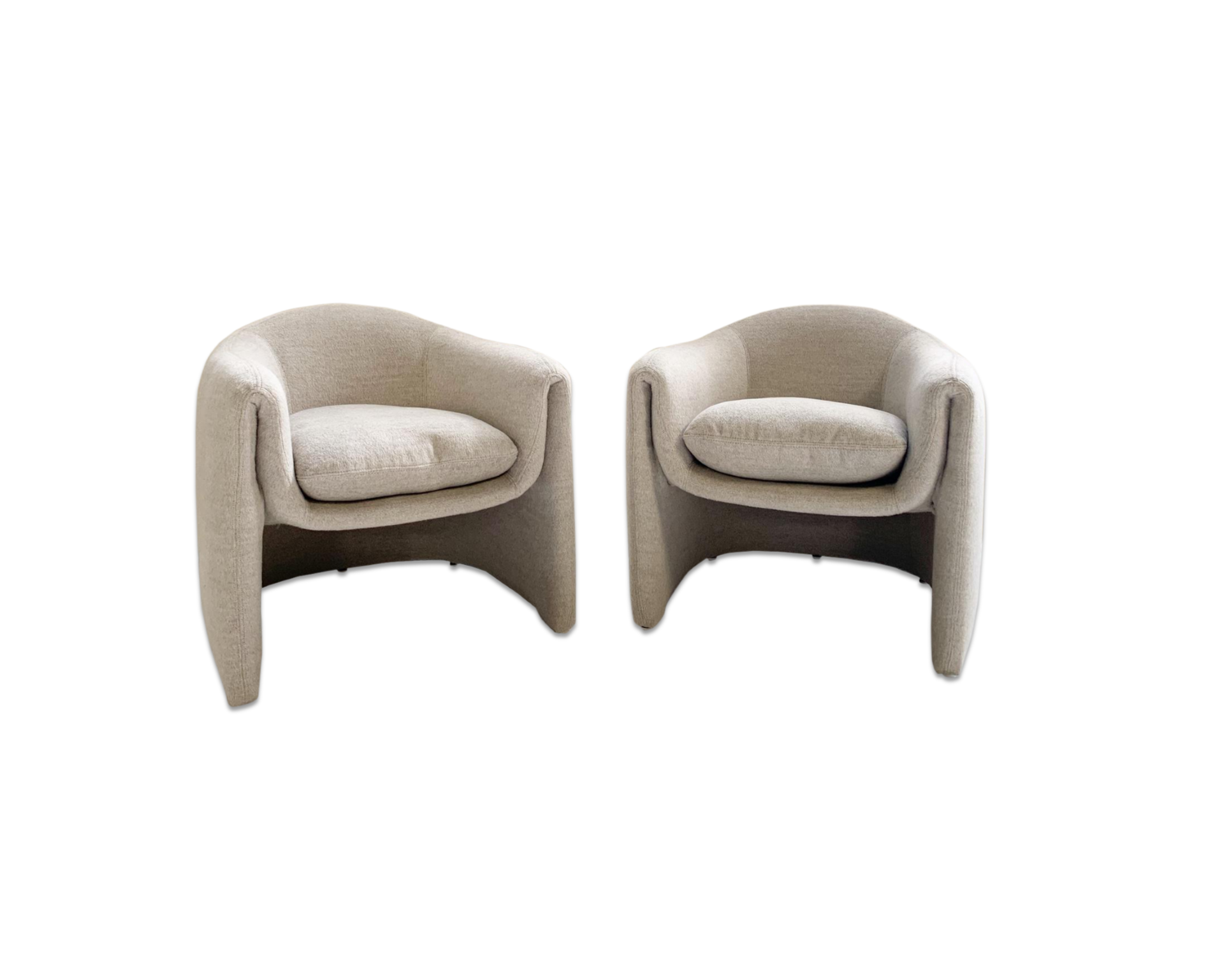 Modernist Chairs in Loro Piana Alpaca Wool, pair - FORSYTH