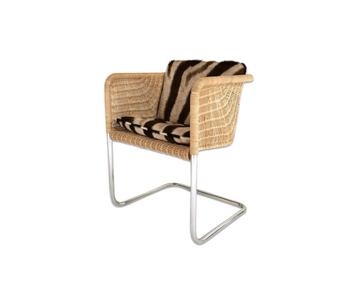 Wicker Chair with Zebra Cushions - FORSYTH
