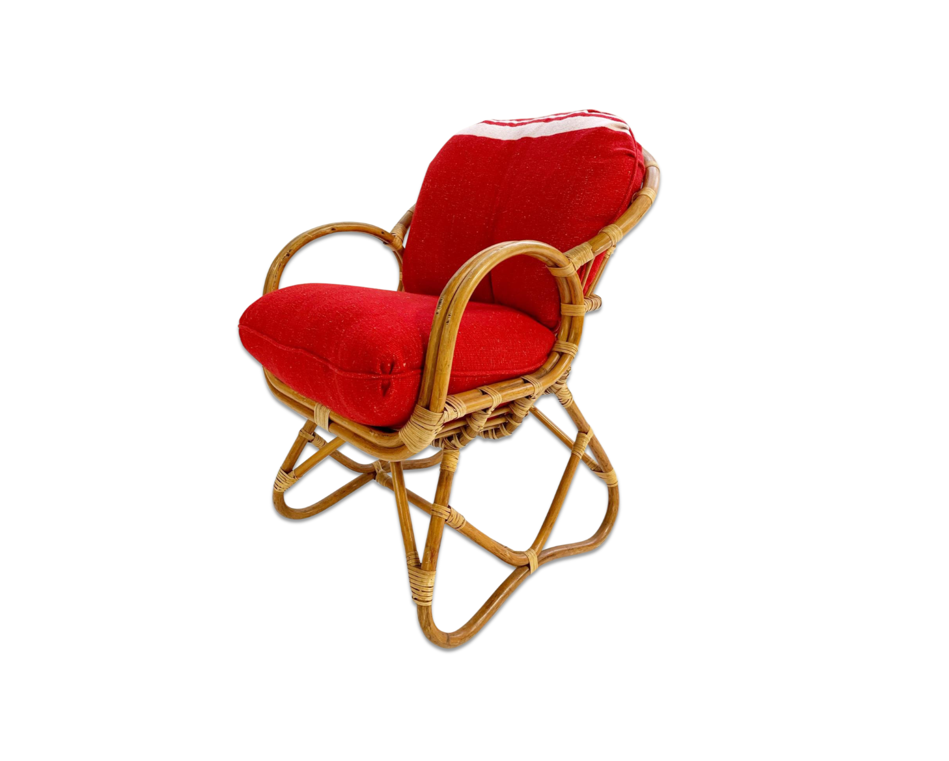 Rattan Chair with Isabel Marant Silk Wool Cushions - FORSYTH