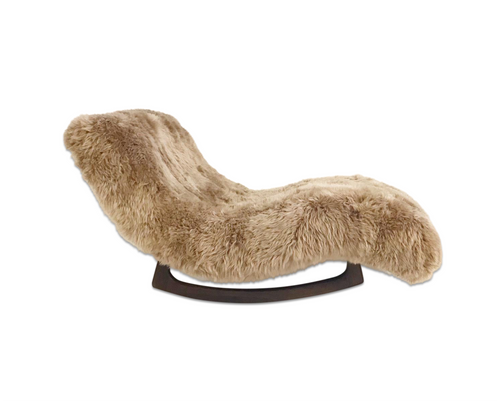 Rocking Wave Chaise Lounge in New Zealand Sheepskin - FORSYTH