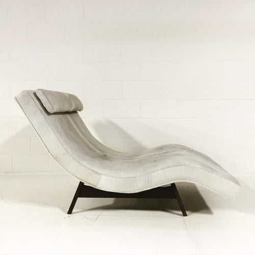 Wave Chaise Lounge in Brazilian Cowhide - FORSYTH