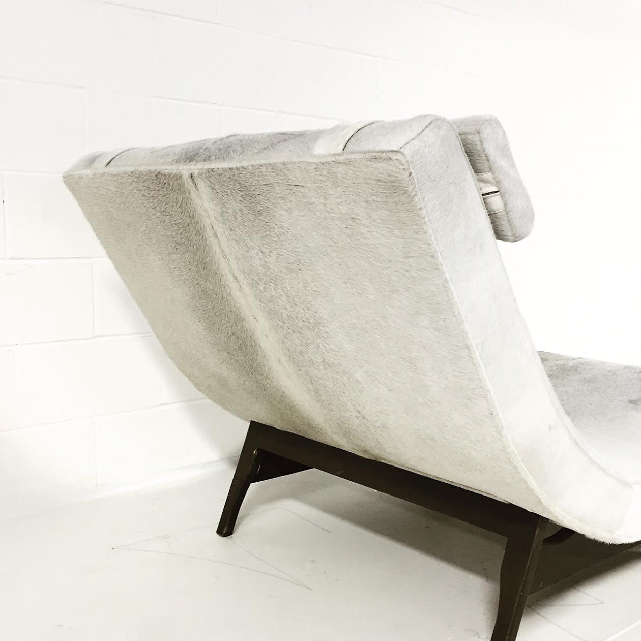 Wave Chaise Lounge in Brazilian Cowhide - FORSYTH