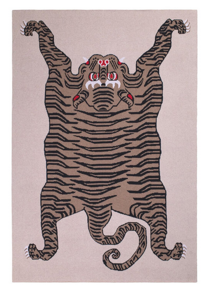Tiger Cashmere Blanket - Natural