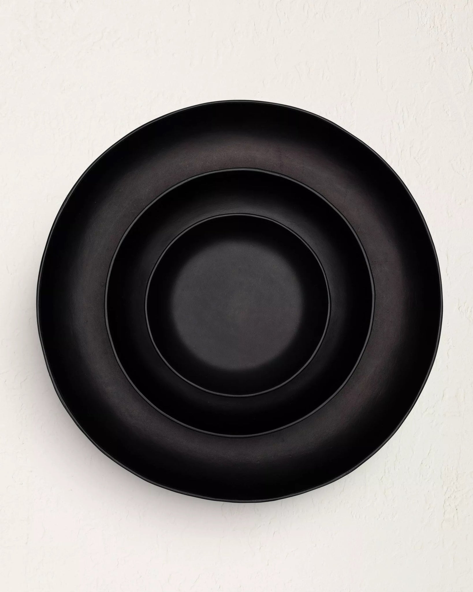 The Tray Set in Molded Leather - Black