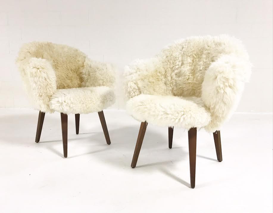 Executive Armchairs in Brazilian Sheepskin - FORSYTH