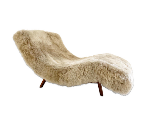 Wave Chaise Lounge in New Zealand Sheepskin - FORSYTH