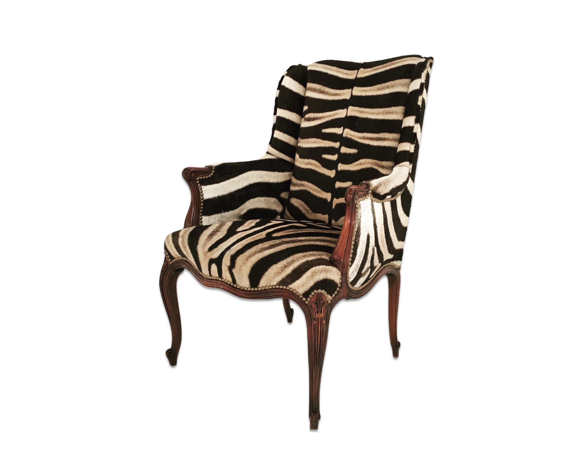 English Wingback in Zebra Hide - FORSYTH