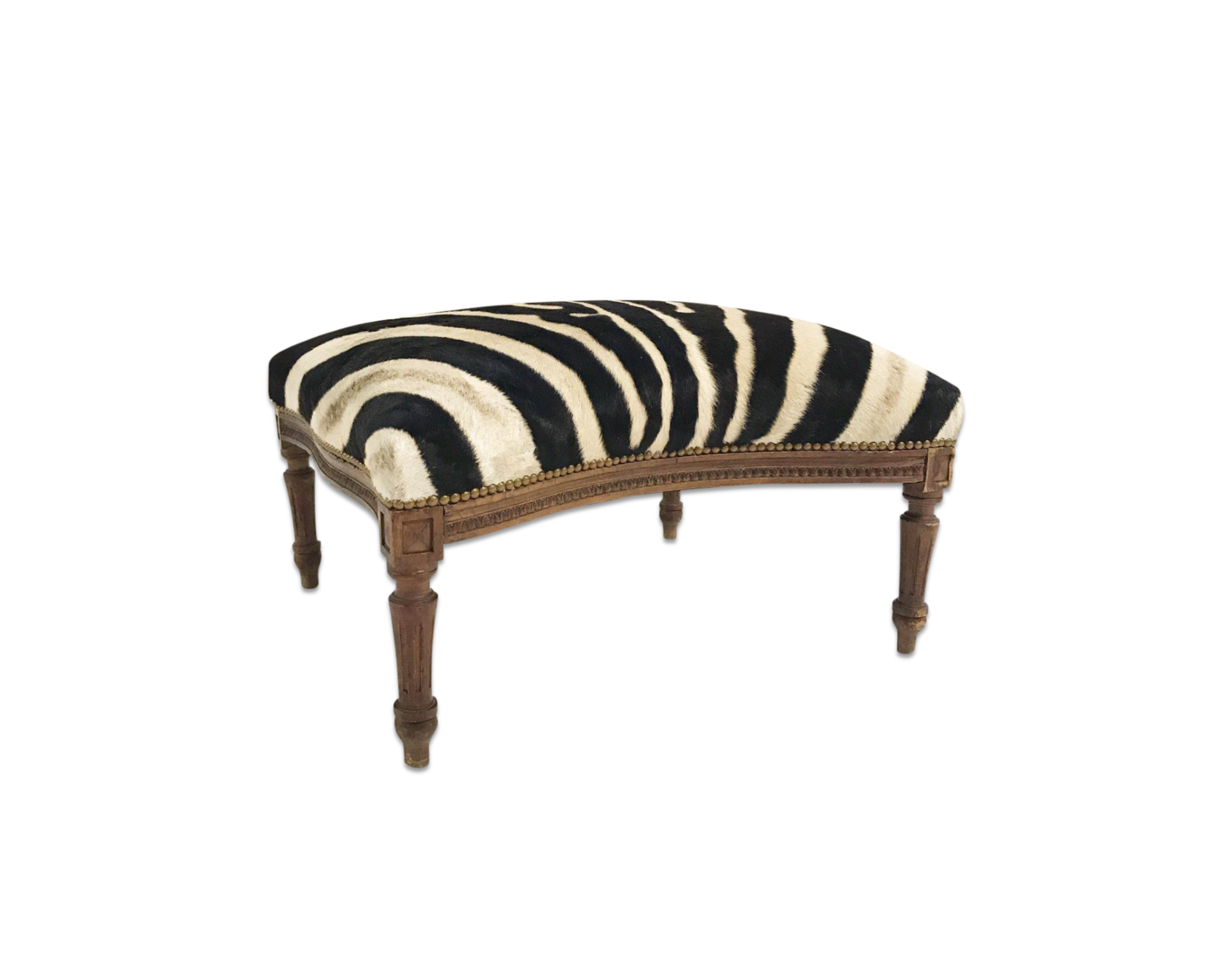 Large Ottoman in Zebra Hide - FORSYTH