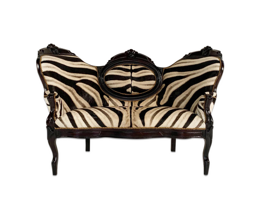 Antique Settee in Zebra Hide - FORSYTH